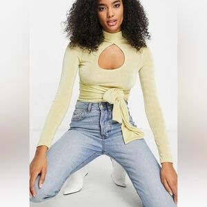 Asos long sleeve green top size 2